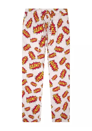 SAINT MXXXXXX Pow comic-print trousers - White