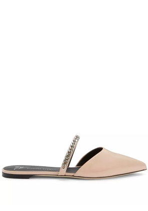 Giuseppe Zanotti Laurette chain-detail leather mules - Neutrals