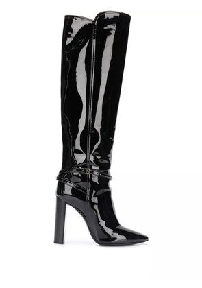 Saint Laurent 110mm patent-leather boots - Black