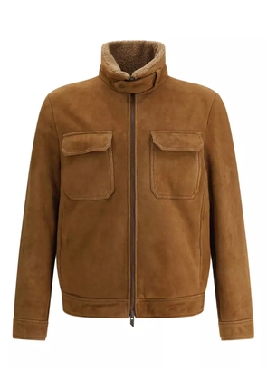 Salvatore Santoro zip-front suede jacket - Brown