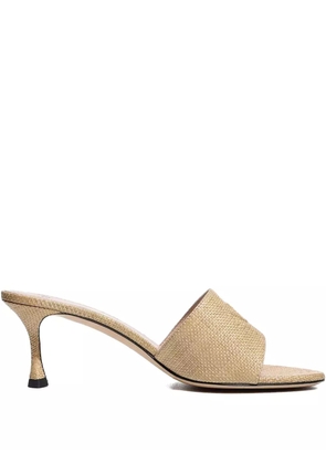 Nº21 60mm logo-embossed interwoven sandals - Neutrals