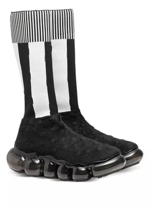 GROUNDS x Bernhard Wilhelm Jewelry stripe sock 'Black/White' sneakers