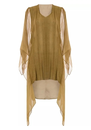 Masnada sheer panel dress - Green