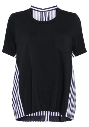 sacai panelled cotton T-shirt - Blue