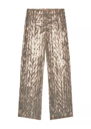 Diesel cable-print tulle trousers - Neutrals