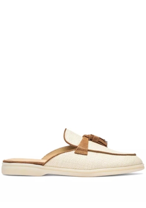 Scarosso Lucrezia tassel raffia mules - Neutrals