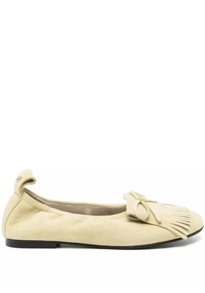 Open YY Bun suede flats - Yellow