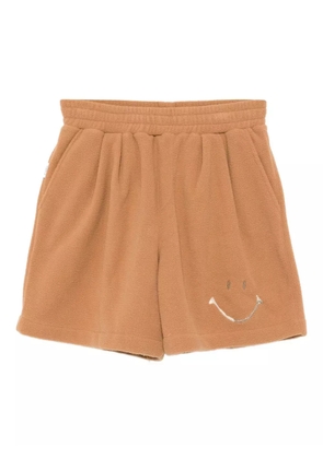 Joshua Sanders embroidered fleece shorts - Brown
