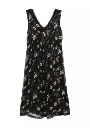 R13 floral-print silk dress - Black