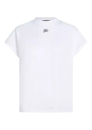 Karl Lagerfeld Autograph-embroidered short-sleeve T-shirt - White