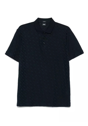 BOSS patterned-jacquard polo shirt - Blue