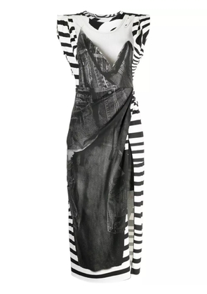 JNBY graphic-print sleeveless midi dress - Black