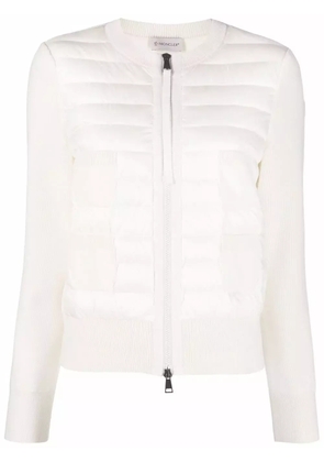 Moncler quilted zipped cardigan - White