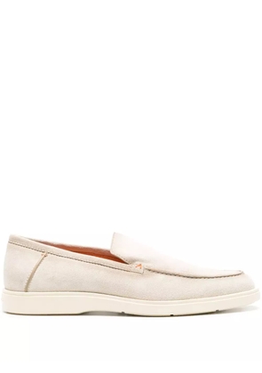 Santoni almond-toe suede loafers - Neutrals
