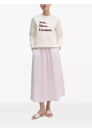 Joop! striped elastic-waistband midi skirt - Pink