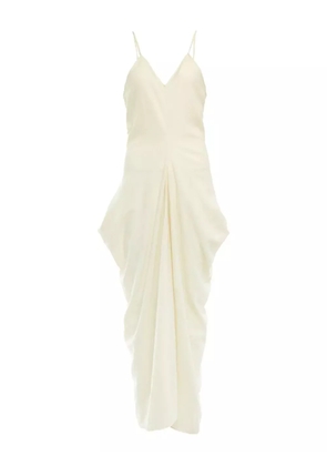 YANGKEHAN draped V-neck asymmetric party dress - White