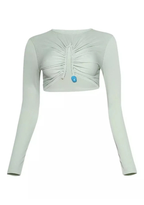 Christopher Esber crystal-pin ribbed top - Green