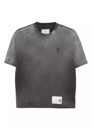 Maison MIHARA YASUHIRO distressed logo-embroidered T-shirt - Black