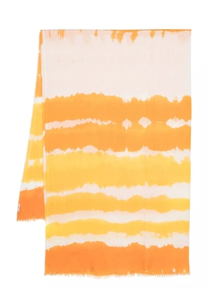 Faliero Sarti tie-dye silk-blend scarf - Yellow