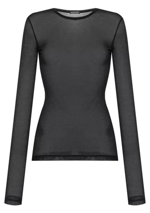 Ann Demeulemeester semi-sheer long-sleeve T-shirt - Black