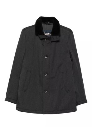 Herno velvet-collared button coat - Grey