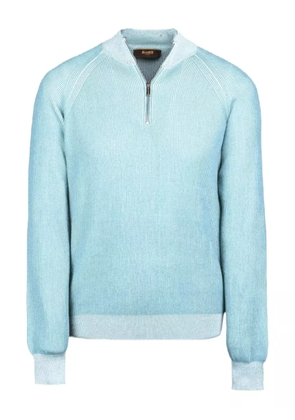Moorer FEDRO-SIA ribbed zip-neck sweater - Blue