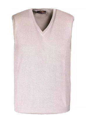 Moorer V-neck ribbed knitwear vest - Neutrals