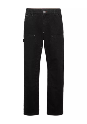 Philipp Plein logo-plaque carpenter pants - Blue