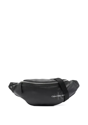 Calvin Klein logo-print faux-leather belt bag - Black