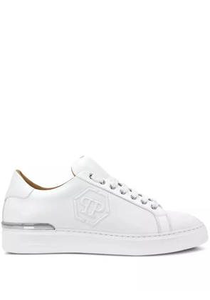 Philipp Plein embossed leather sneakers - White