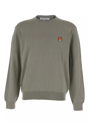 Maison Kitsuné Fox-Head merino-wool sweater - Green