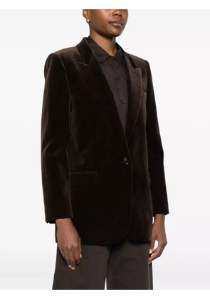Nili Lotan velvet single-breasted blazer - Brown