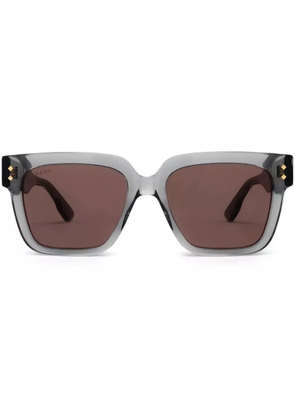 Gucci Eyewear logo-print square-frame sunglasses - Grey