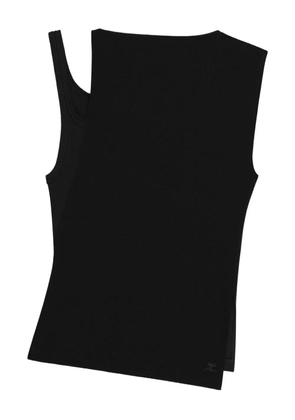 Courrèges asymmetric-neckline ribbed top - Black