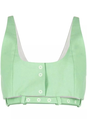 GANNI Suiting crop top - Green