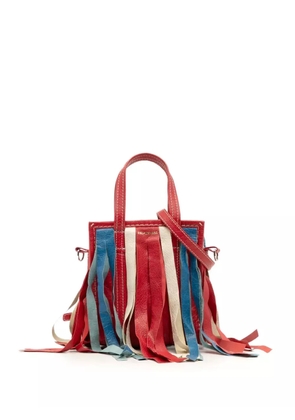 Balenciaga Pre-Owned 2018 XXS Lambskin Fringe Bazar Shopper satchel - Red