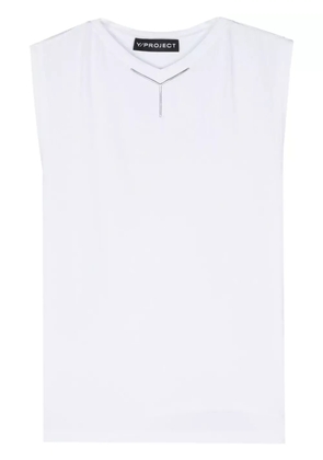 Y/Project logo-appliqué tank top - White