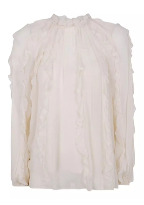 ZIMMERMANN ruffled high-neck blouse - Neutrals