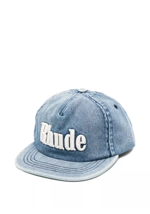 RHUDE logo-embroidered denim cap - Blue