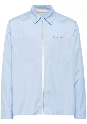 Marni hidden-logo poplin shirt - Blue
