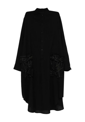 Yohji Yamamoto A-embroidered dress - Black