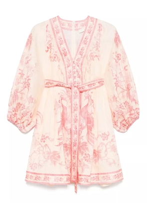 ZIMMERMANN Lucky linen mini dress - Neutrals