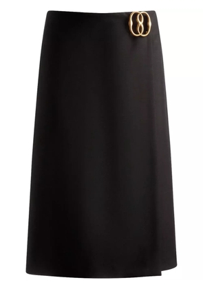 Bally logo-plaque mohair skirt - Black