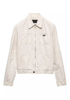 Prada chambray shirt jacket - Neutrals