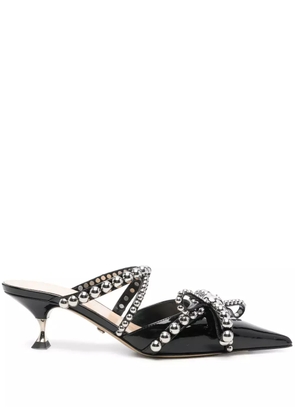 MACH & MACH 55mm studded leather mules - Black