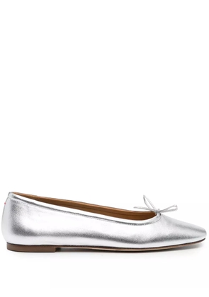 Aeyde metallic leather ballerina shoes - Silver