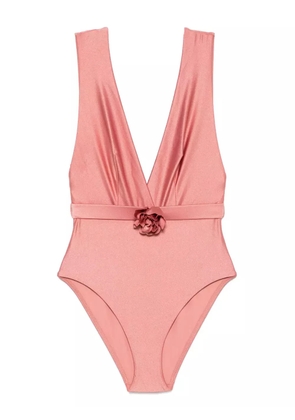 ZIMMERMANN Lucky Plunge Flower swimsuit - Pink
