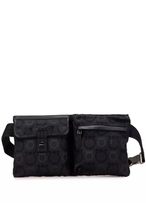 Ferragamo Pre-Owned 2022 Gancini Canvas belt bag - Black
