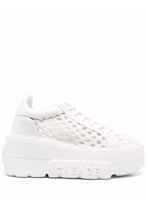 Casadei woven platform sneakers - White