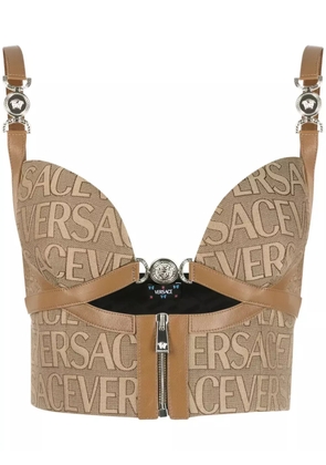 Versace Versace Allover bustier top - Brown